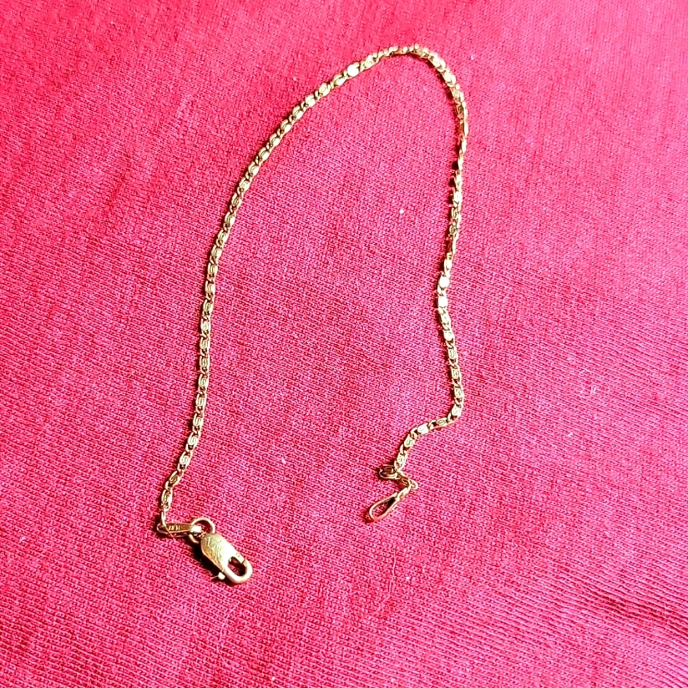 Stamped 14k Italy 7inch fancy link gold bracelet
